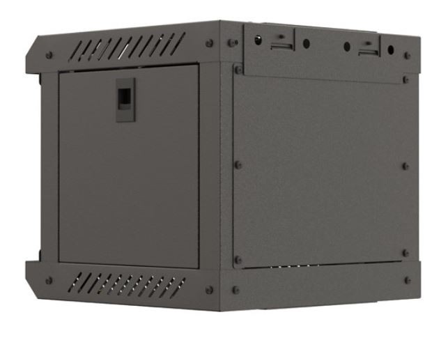 Szafa wisząca rack 10'' 4U 300x300mm czarna (drzwi przednie szklane) Langberg - obrazek 3