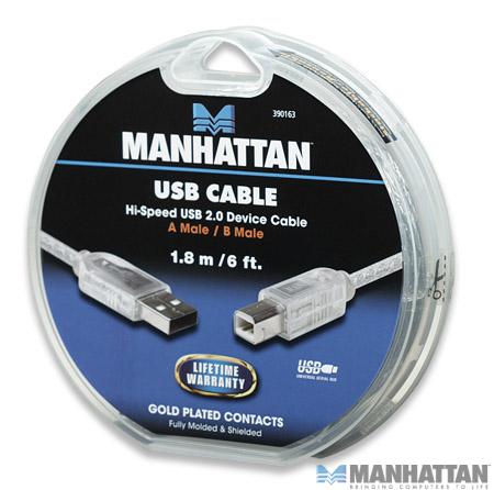 Kabel USB 2.0 A/B 1.8 m Manhattan - obrazek 2