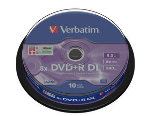 DVD+R VERBATIM 8,5GB x8 DoubleLayer Cake* 10