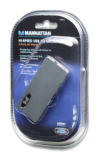 HUB USB 2.0 4 portowy Manhattan Slim + zasilacz - obrazek 5