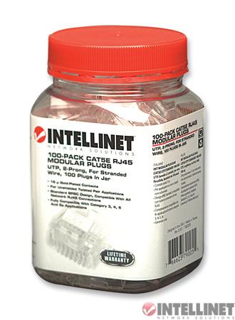 Wtyk RJ45 zaciskany kat.6 UTP 100 szt.  Słoik  Intellinet