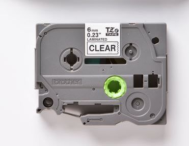 Taśma do drukarki etykiet Brother TZE111 6 mm Czarne na Przeźroczystym - obrazek 2