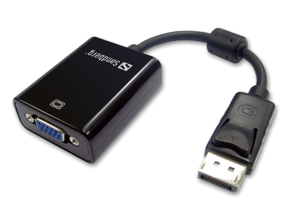 Adapter DisplayPort męski na VGA żeński Sandberg