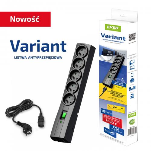 Listwa zasilająca Ever Home/Office SurgeArrest Variant 5 gniazd 2.0m - obrazek 3