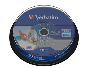 BD-R BluRay x6 25GB Verbatim Cake *10 Printable