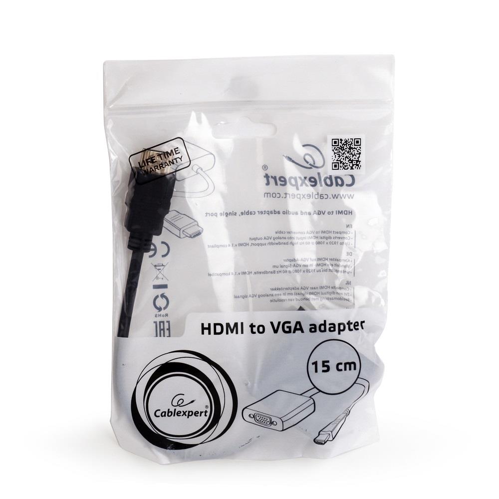 Adapter HDMI męski na VGA żeński + Audio Gembird - obrazek 2