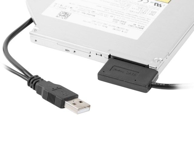 Adapter USB 2.0 do podłączenia napędu DVD z laptopa Slim SATA - obrazek 3