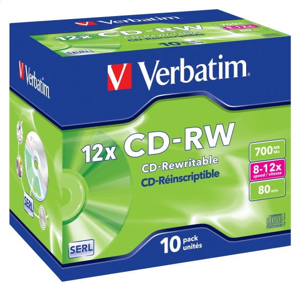 CDRW Verbatim 700MB x12 UltraSpeed Jewel Case *10