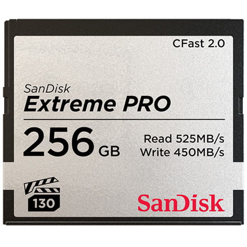 - karta pamieci CF 256GB SanDisk Extreme Pro CFast 2.0 525MB/450MB