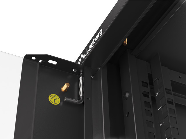 Szafa wisząca rack 19'' 4U 570x600mm czarna (drzwi przednie szklane) Langberg - obrazek 4