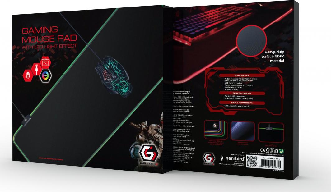 Podkładka pod mysz Gembird LED RGB 300 x 800 mm - obrazek 5