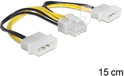 Adapter zasilania 2 x MOLEX -> EPS 8pin 0.15 m Delock