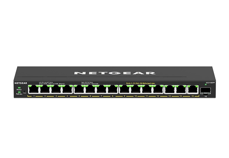 Switch Netgear GS316EPP 16-Port Gigabit Ethernet Plus 16xPoE+