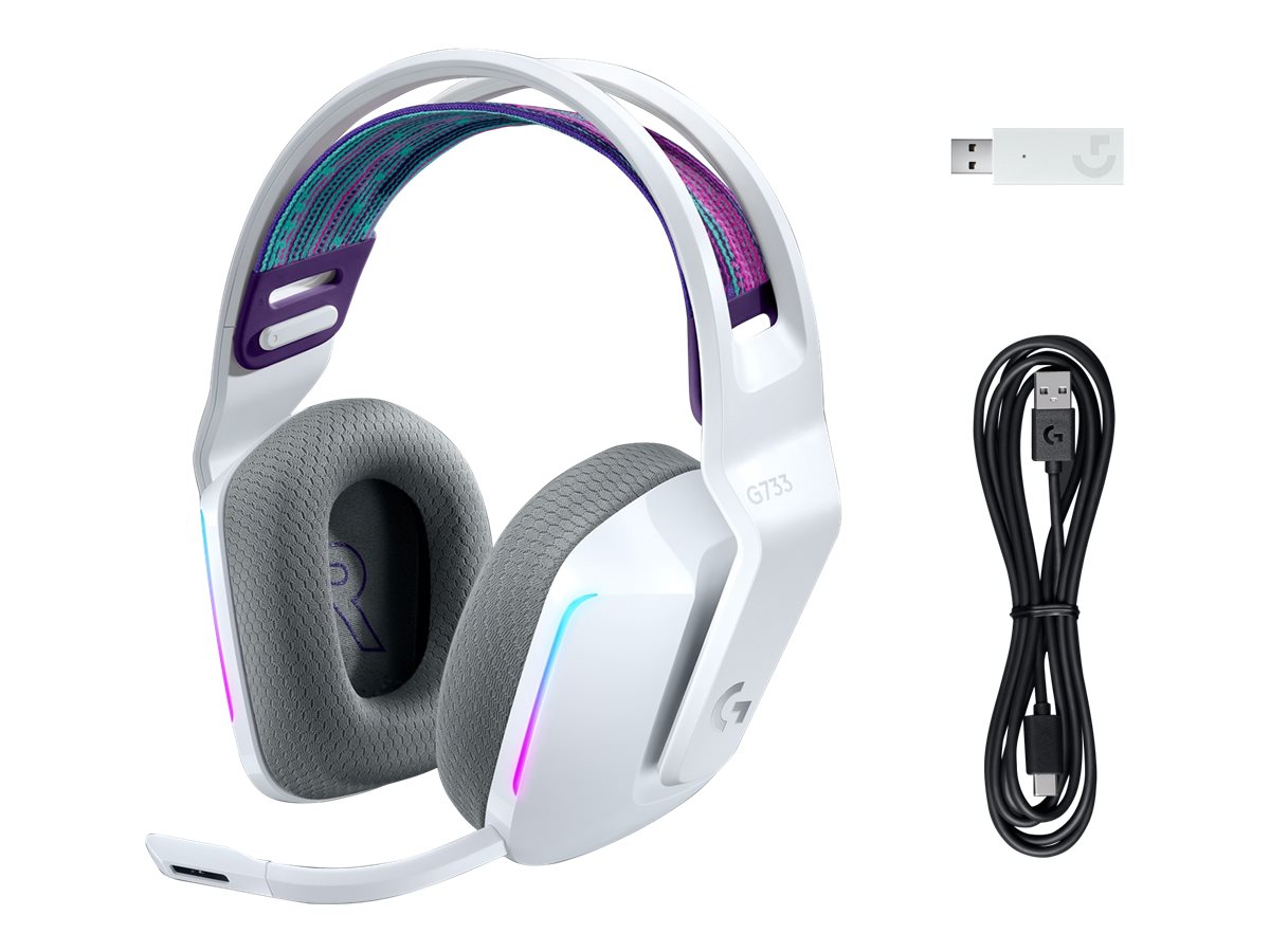 Słuchawki bezprzewodowe Logitech G733 LIGHTSPEED Wireless RGB Gaming Headset White - obrazek 5