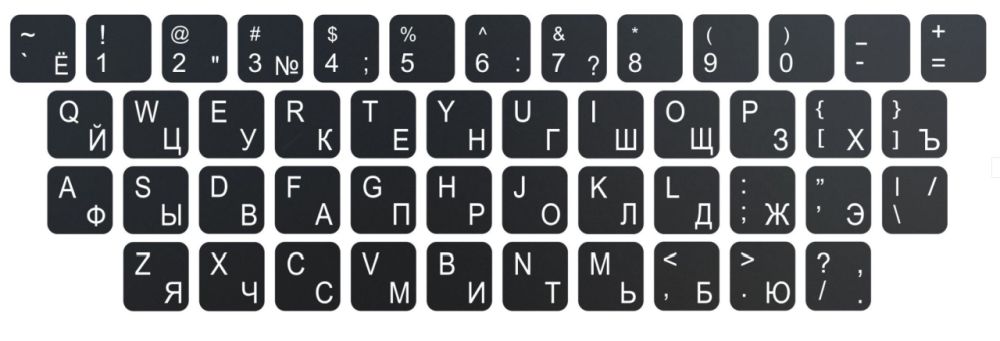 Naklejki na klawiaturę laptopa, Cyrylica