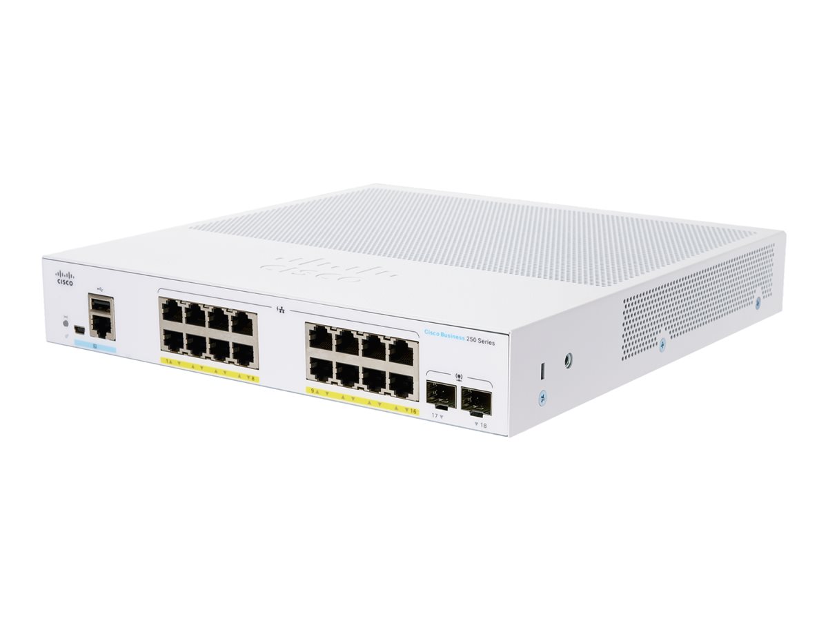 Switch Cisco CBS250-16P-2G Smart 16-port Gigabit PoE 2X1G SFP