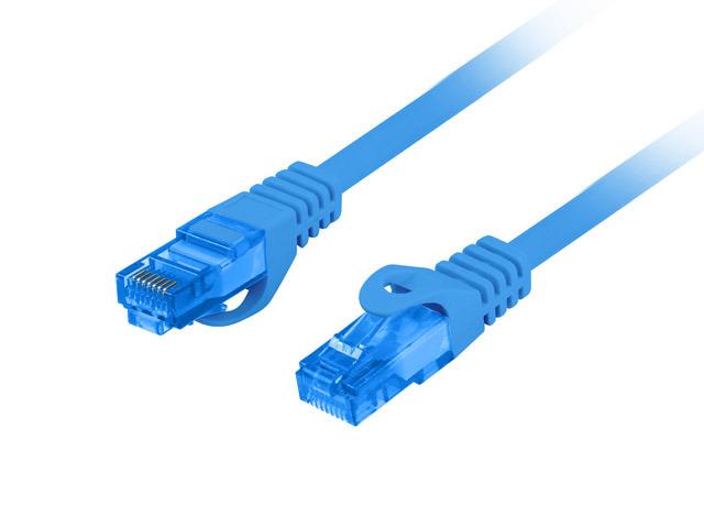 Kabel RJ45/RJ45  0.25 m    Patchcord  Kategoria 6a  Niebieski  Lanberg  S/FTP