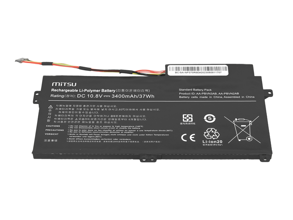 Bateria do laptopa Samsung NP370R5E; NP450R5E; NP510R5E 10.8V 3400 mAh - obrazek 4