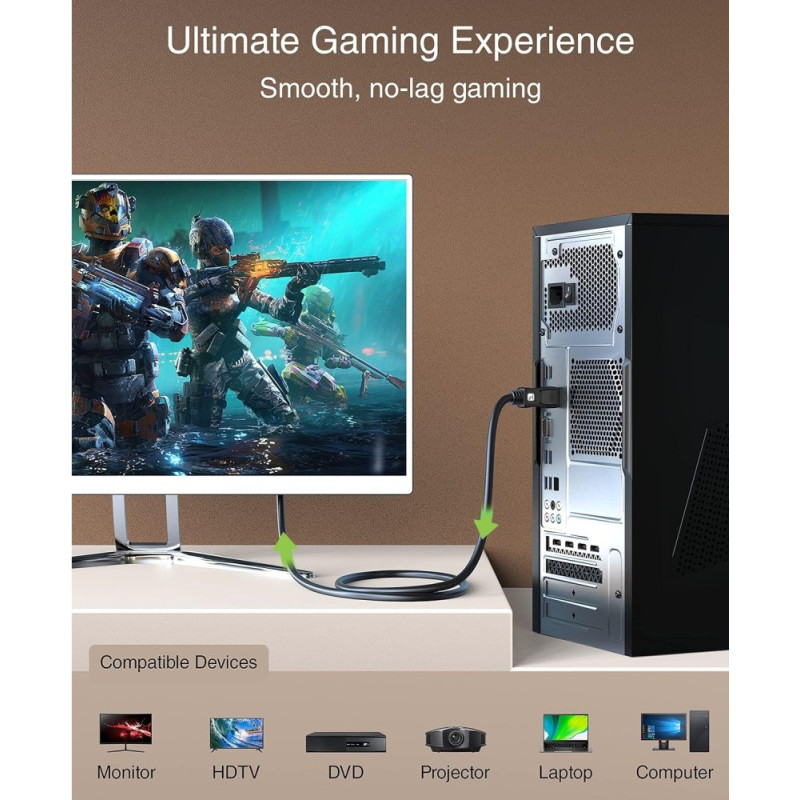 Kabel DisplayPort męski na DisplayPort męski v.2.1 1.0m Techly 4K 120Hz - obrazek 4