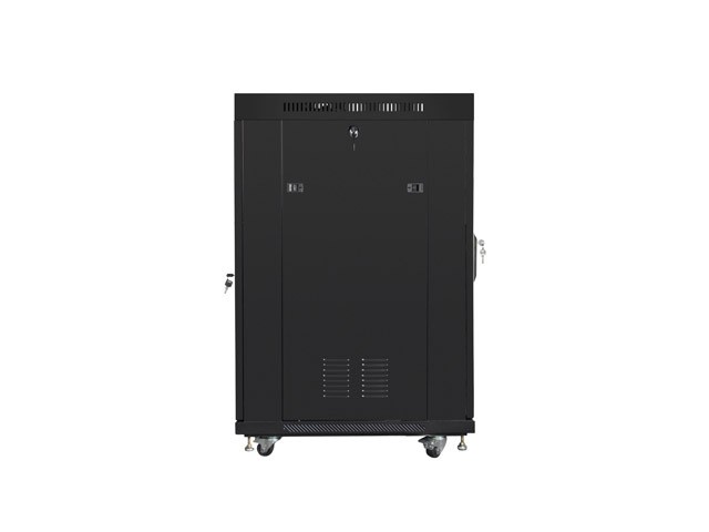 Szafa stojąca rack 19" 22U 600x800mm czarna (drzwi przednie szklane) LCD Lanberg - obrazek 3
