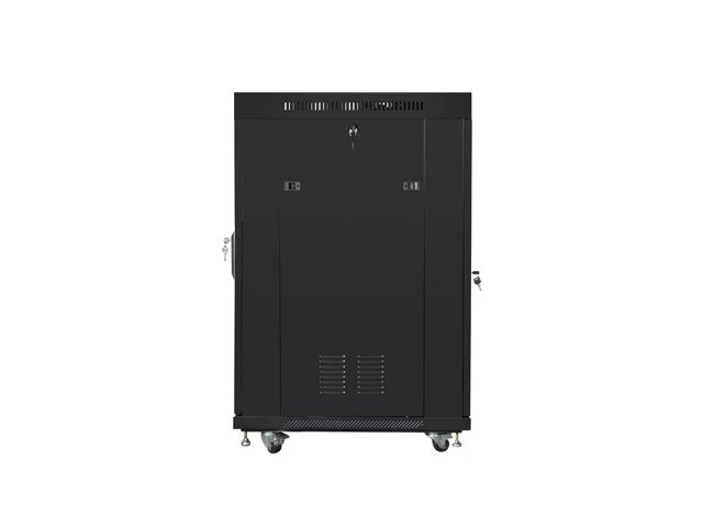 Szafa stojąca rack 19" 22U 600x800mm czarna (drzwi przednie szklane) LCD Lanberg - obrazek 4