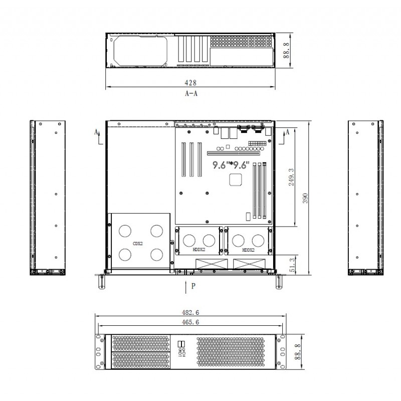 Obudowa Netrack serwerowa mini-ITX/microATX 19" 2U - obrazek 5