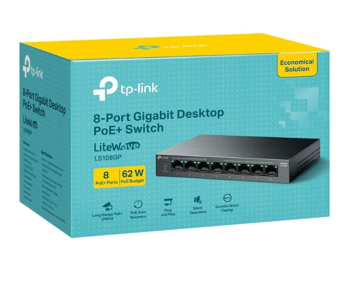 Switch TP-Link LS108GP 8x10/100/1000 MB/s 8xPoE+ - Metalowa obudowa - obrazek 5