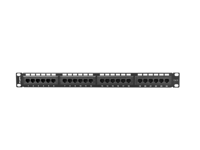 Patchpanel 19" 1U 24 porty kat.6 UTP Czarny Lanberg - obrazek 2