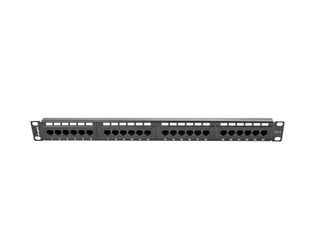 Patchpanel 19" 1U 24 porty kat.6 UTP Czarny Lanberg - obrazek 4