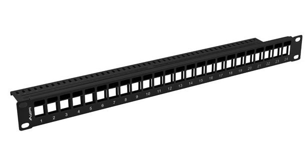 Patchpanel 19" 1U 24 porty pusty Czarny Lanberg - obrazek 4