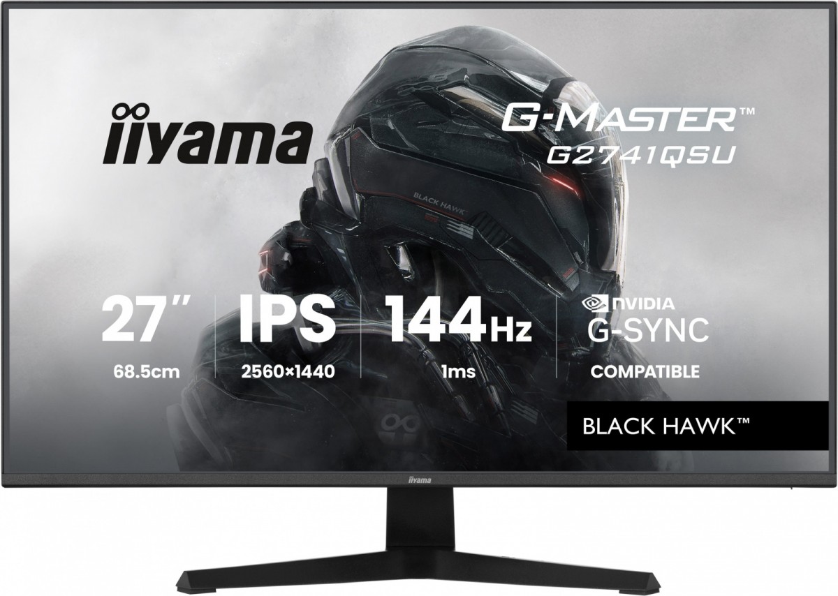 Monitor 27" iiyama G-MASTER gaming series G2741QSU-B1  Black Hawk