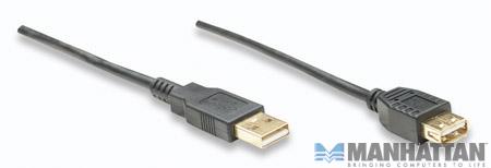 Kabel USB 2.0 A/B 5.0 m Manhattan Srebrny - obrazek 2