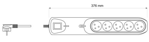 Listwa zasilająca LESTAR Multiprotector LFT-2001A 5 gniazd 2.5 m czarna - obrazek 2
