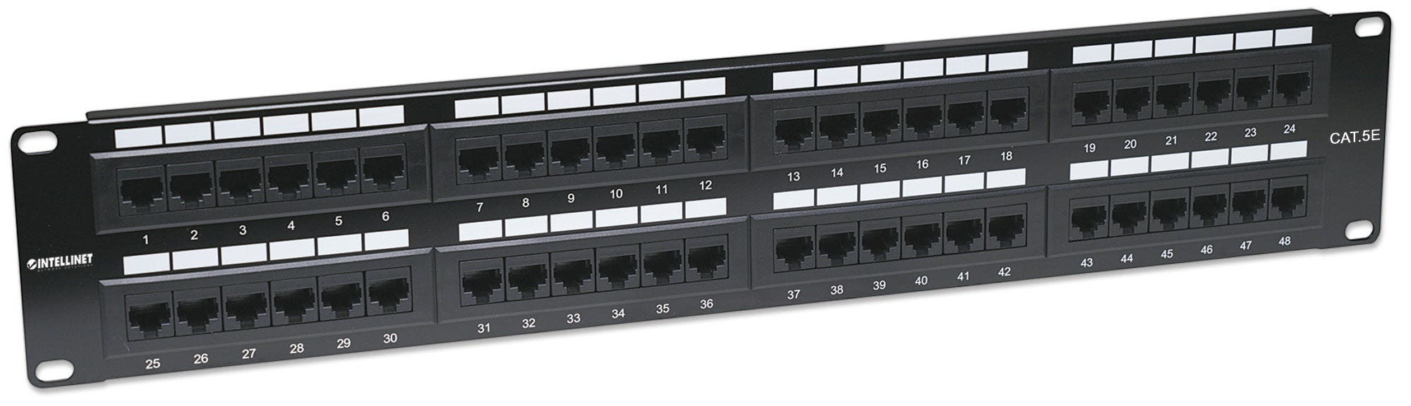 Patchpanel 19" 2U 48 portów UTP kat. 5e Czarny Intellinet - obrazek 2