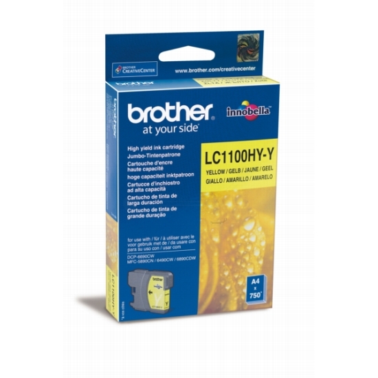 Tusz Brother LC1100HYY Yellow 750 str. - obrazek 2