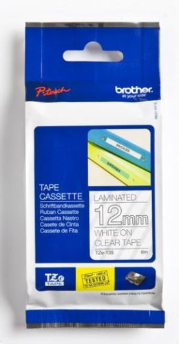 Taśma do drukarki etykiet Brother TZE135 12 mm Biały na Przeźroczystym - obrazek 3
