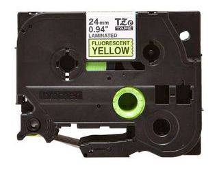 Taśma do drukarki etykiet Brother TZEC51 24mm Czarny na Fluorescencyjnym Żółtym - obrazek 2
