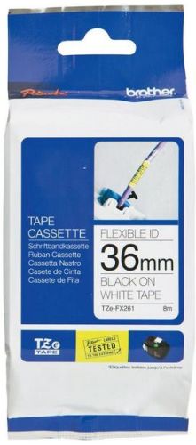 Taśma do drukarki etykiet Brother TZEFX261 36mm Czarny na Białym Flexible - obrazek 3