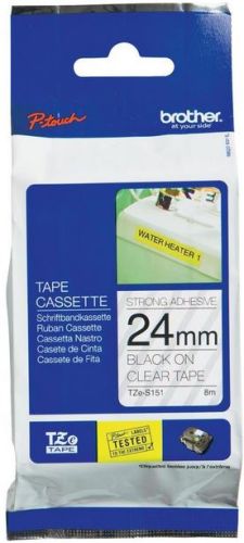 Taśma do drukarki etykiet Brother TZES151 24mm Czarny na Przeźroczystym - obrazek 3