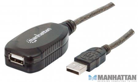 Kabel USB 2.0 przedłużacz 10.0 m aktywny Manhattan