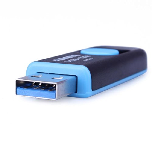 Flashdrive 64GB USB 3.0 Adata DashDrive UV128 Czarno-niebieski - obrazek 3