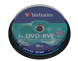 DVD-RW Verbatim 4,7GB x4 Cake *10