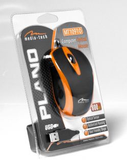 Mysz Media-Tech Plano Pomarańczowa USB - obrazek 2