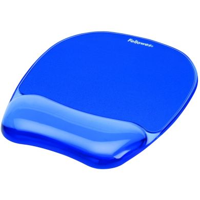Podkładka pod mysz z żelową podpórką na nadgarstek  Fellowes Crystal - Niebieska