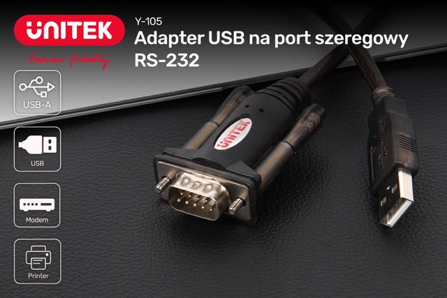 Adapter USB na 1 x RS232 Unitek - obrazek 3