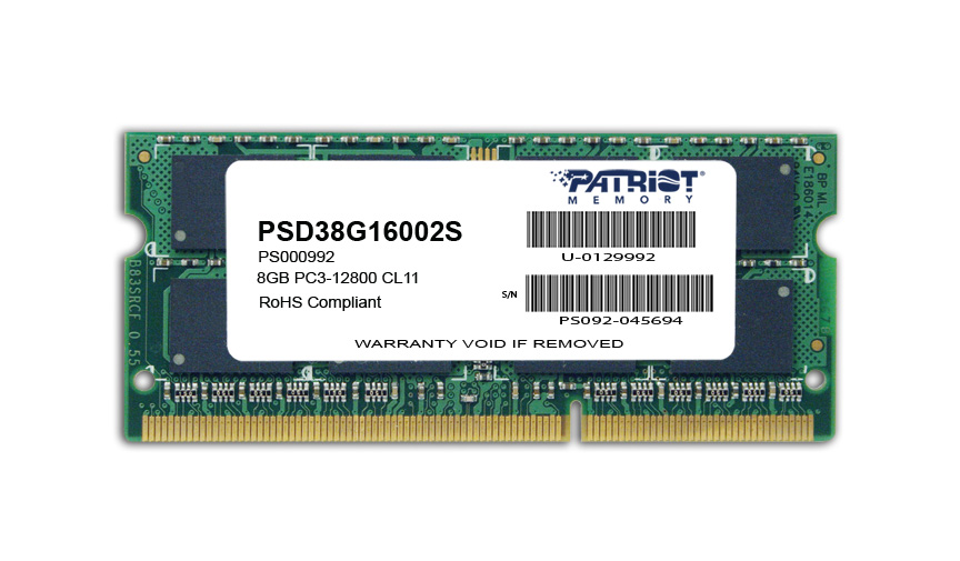 SODIMM PC-1600 DDR3 8GB CL11 Patriot