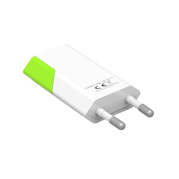 Ładowarka Sieciowa USB 5V 1A Techly Biało - zielona - obrazek 2