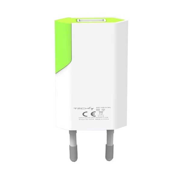 Ładowarka Sieciowa USB 5V 1A Techly Biało - zielona - obrazek 3