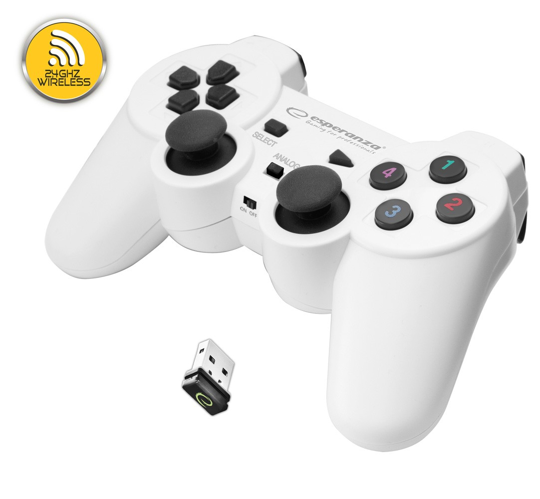 Gamepad Bezprzewodowy Esperanza Gladiator  PS3/PC  Biały