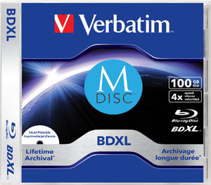 BD-R BluRay x4 100GB Verbatim M-Disc Jewel Case *5 Inkjet Printable - obrazek 4